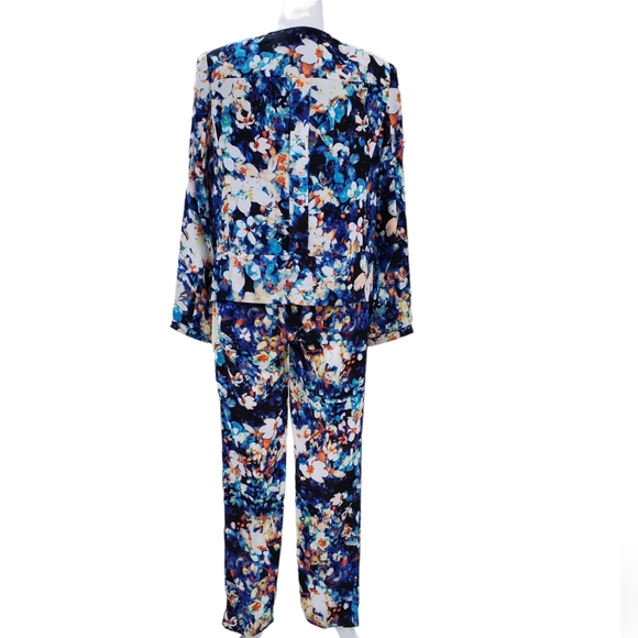Worthington 3 piece set medium top and pants large soft blazer Iredesa Floral - Picture 2 of 16